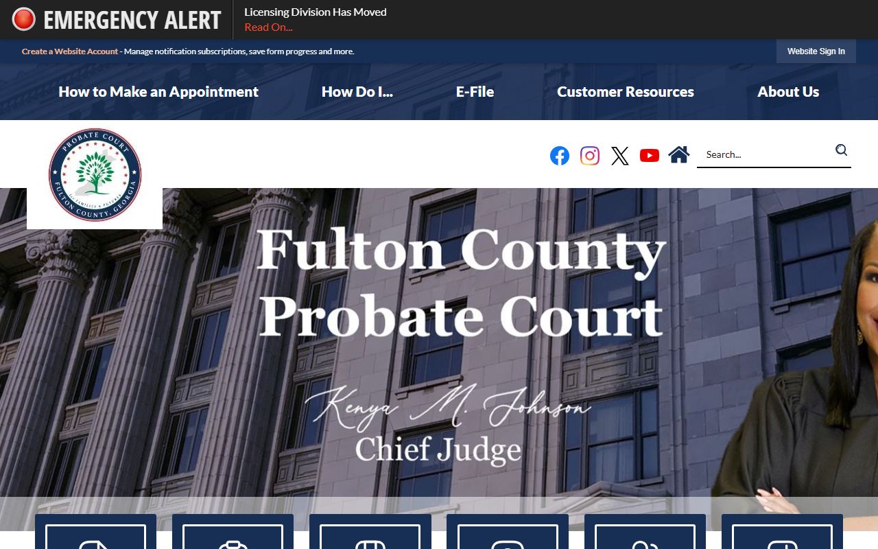Fulton County Probate Court website used by Roswell residents for marriage records